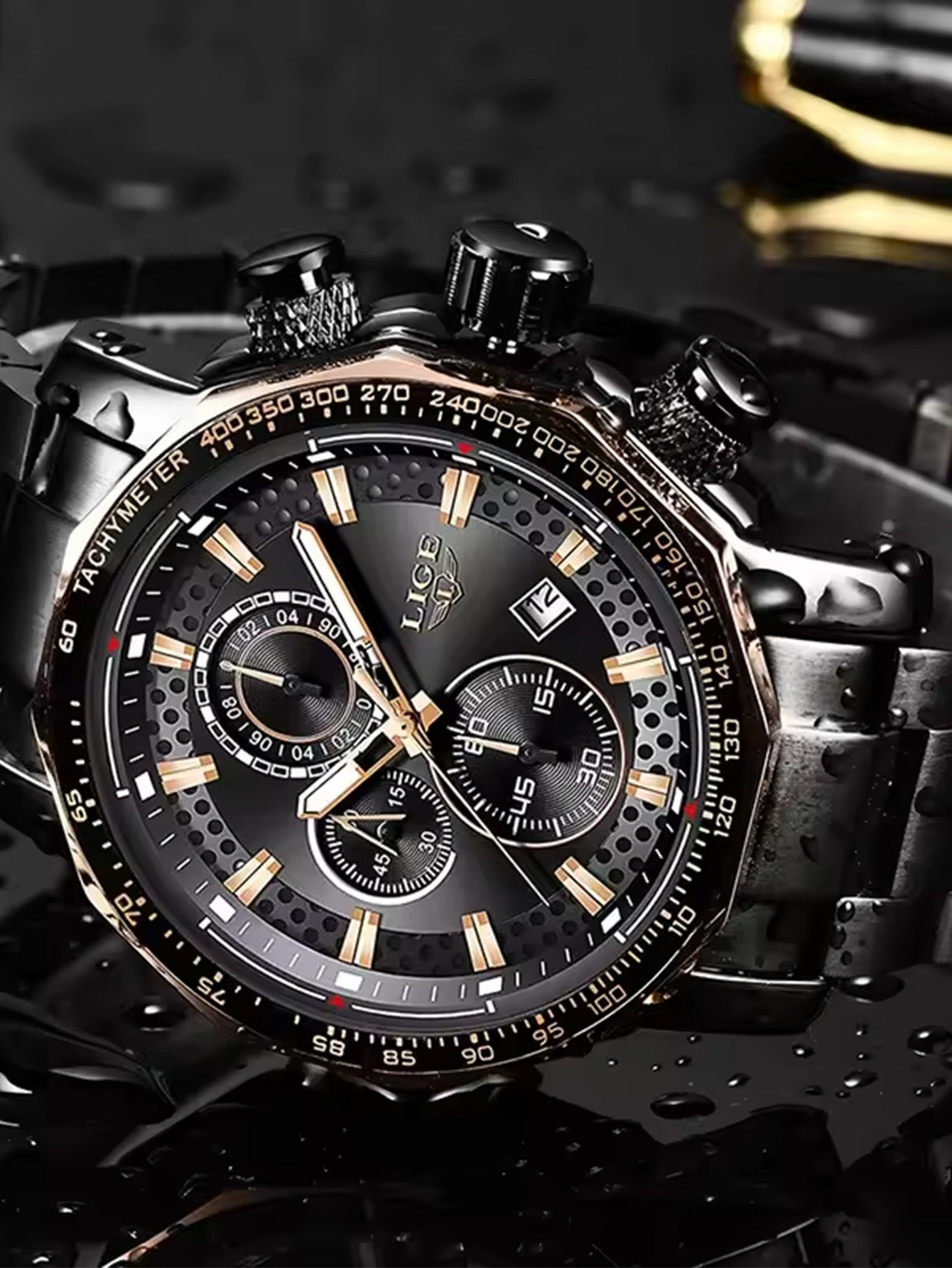 Relógio Masculino Cronógrafo Luxo Com Taquímetro Esportivo