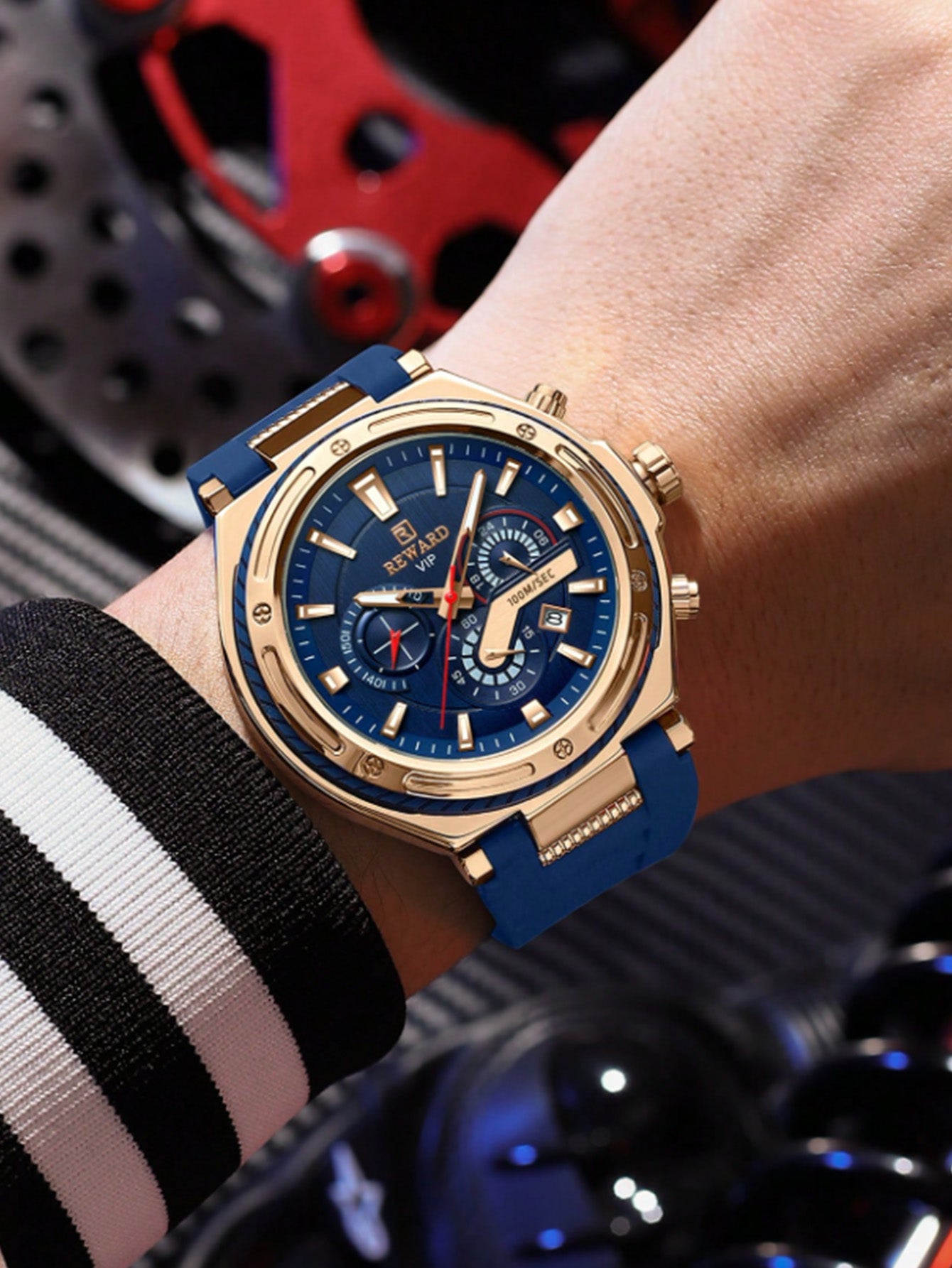 Relógio Masculino Cronógrafo Premium Com Pulseira Em Silicone