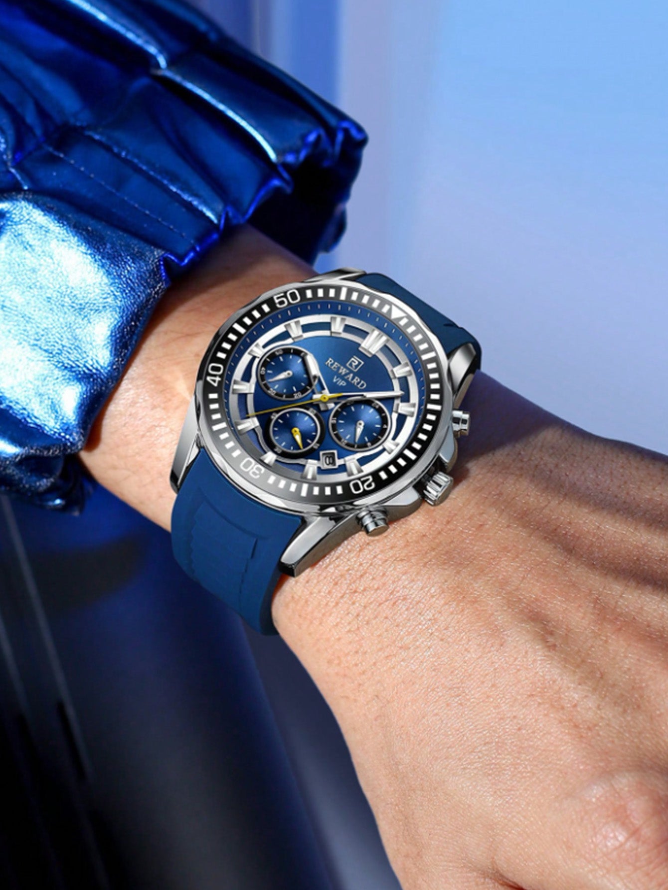 Relógio Masculino Cronógrafo Esportivo Com Pulseira Em Silicone